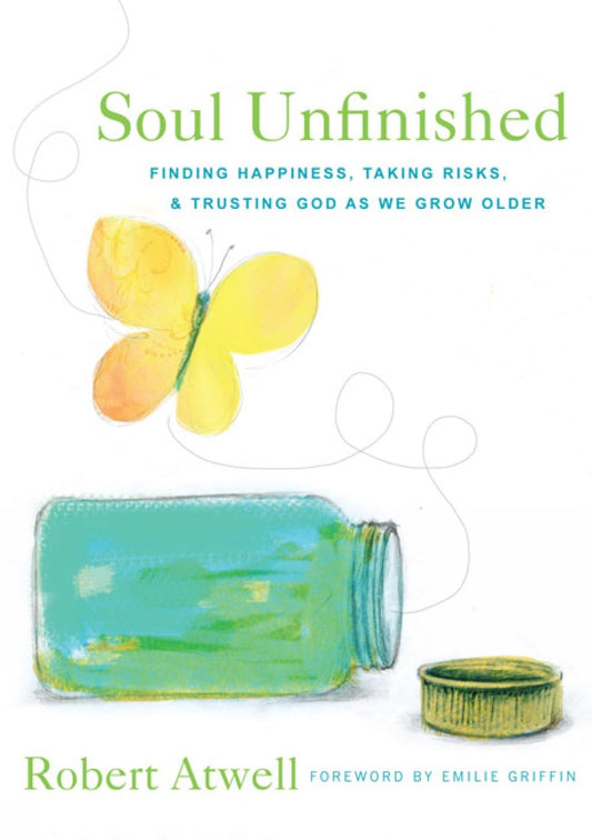 Book cover of 'Soul Unfinished' with a butterfly and jar illustration.