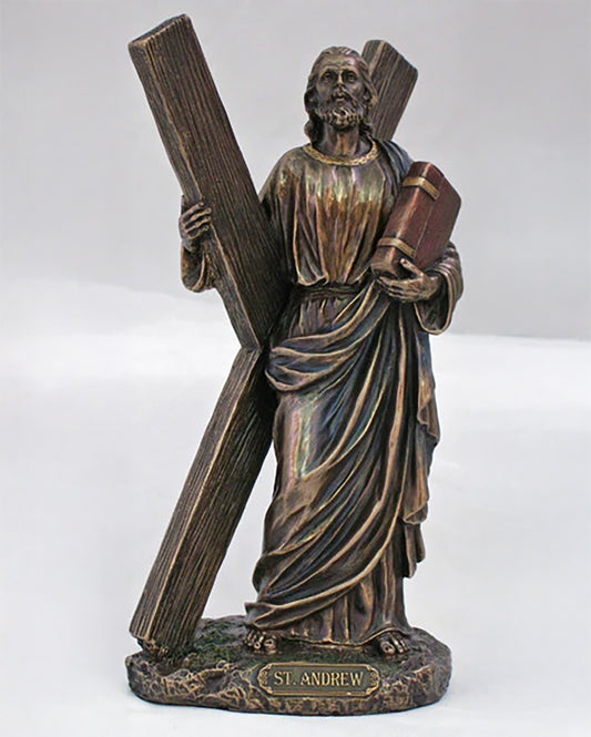 St. Andrew Bronze-Painted Statue 8"