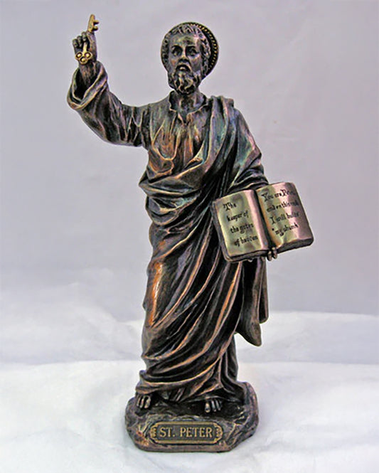 St. Peter Bronze-Painted Statue 8"