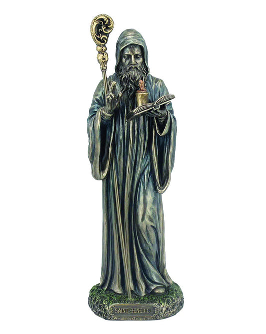 St. Benedict Bronze-Painted Statue 8"