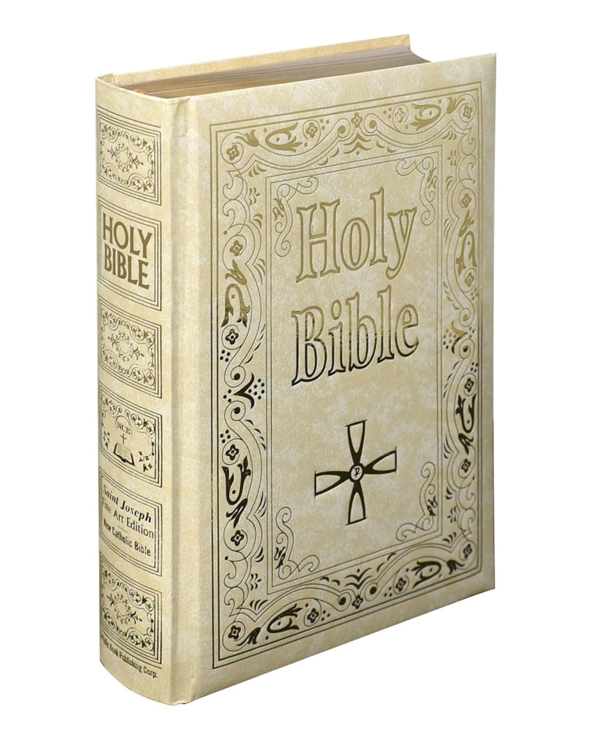 Decorative Bible with intricate designs on a white background