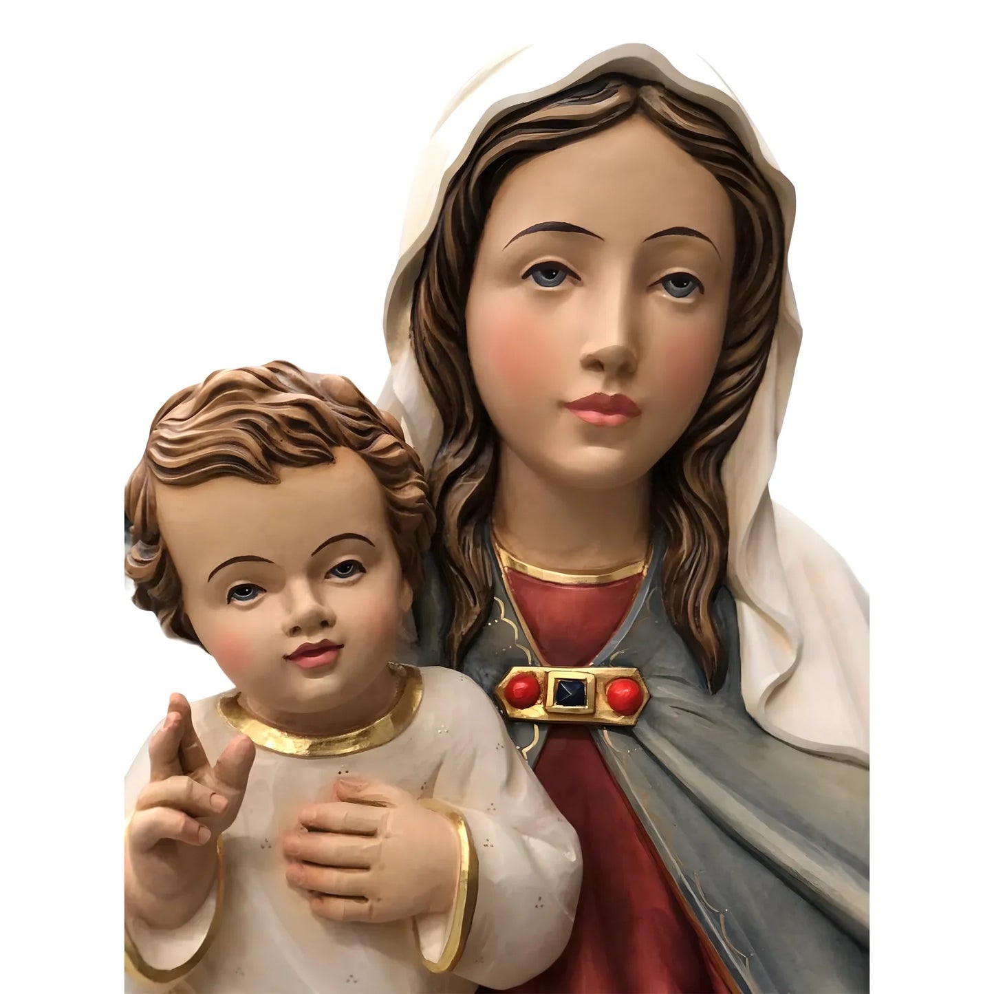 Notre-Dame de l'Espérance avec l'Enfant Jésus, Statue Peinte à la Main, 60 cm
