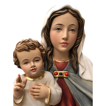 Notre-Dame de l'Espérance avec l'Enfant Jésus, Statue Peinte à la Main, 60 cm