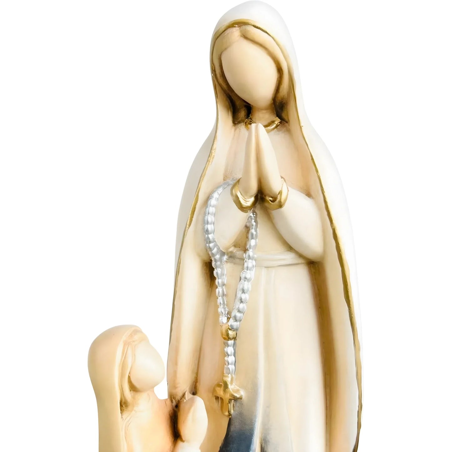Nuestra Señora de Lourdes y Santa Bernadette Estatua de Madera Tallada