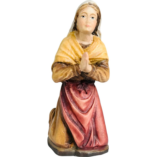 St. Bernadette Kneeling Val Gardena Wood | Sacred Sculpture