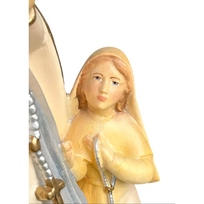 Estatua de Nuestra Señora de Lourdes con Santa Bernardita en Madera, Val Gardena