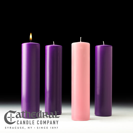 Juegos de velas de Adviento de iglesia de pilar de estearina (3x12)