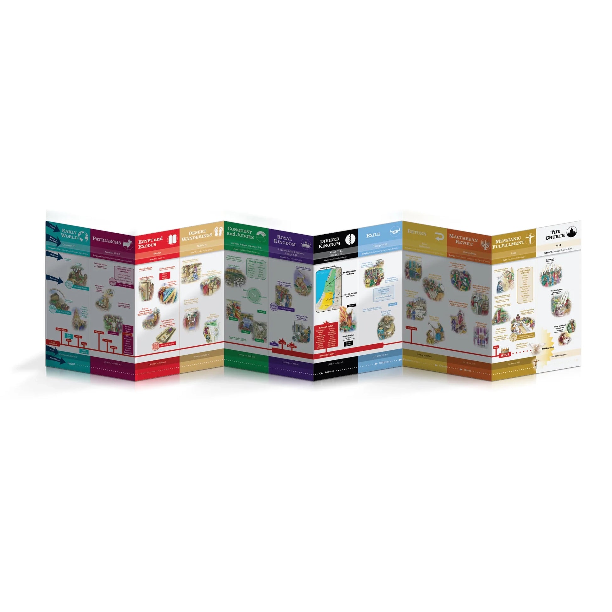Set of colorful boxes with various designs on a white background