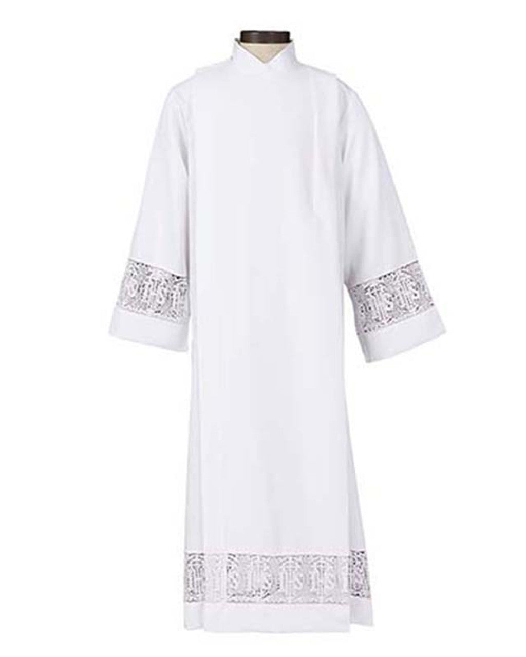 Latin Cross and IHS Lace Front Wrap Alb