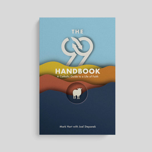 Book cover of 'The Handbook' with a blue, yellow, and brown design on a gray background
