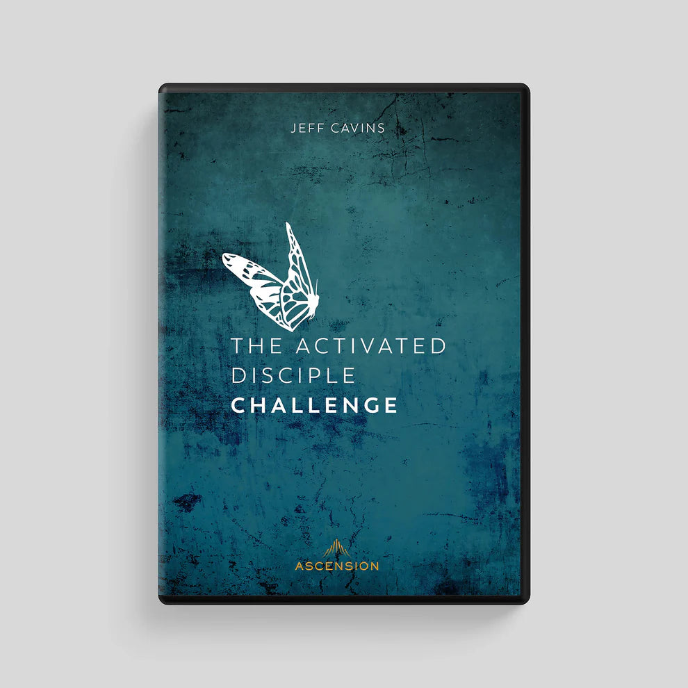 Book cover of 'The Activated Disciple Challenge' by Jeff Cavins on a gray background