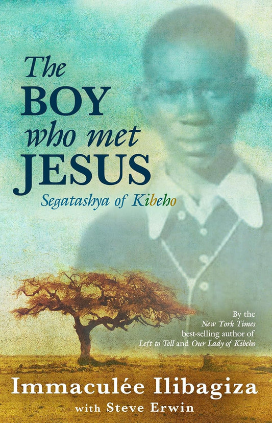 Book cover of 'The Boy who met Jesus' with a silhouette of a boy and a tree.