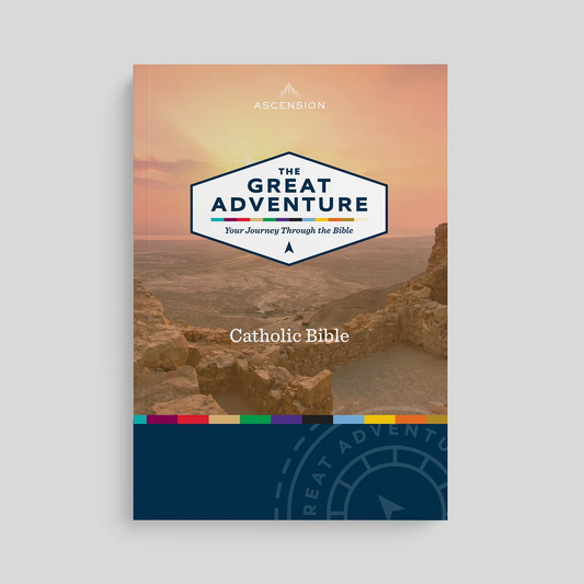 Catholic Bible cover titled 'The Great Adventure' with a scenic design.