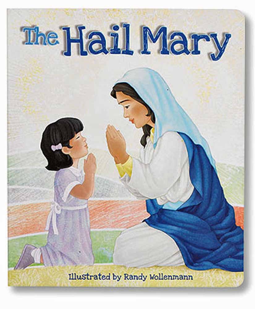 Book cover of 'The Hail Mary' with illustration of a woman and a child praying.