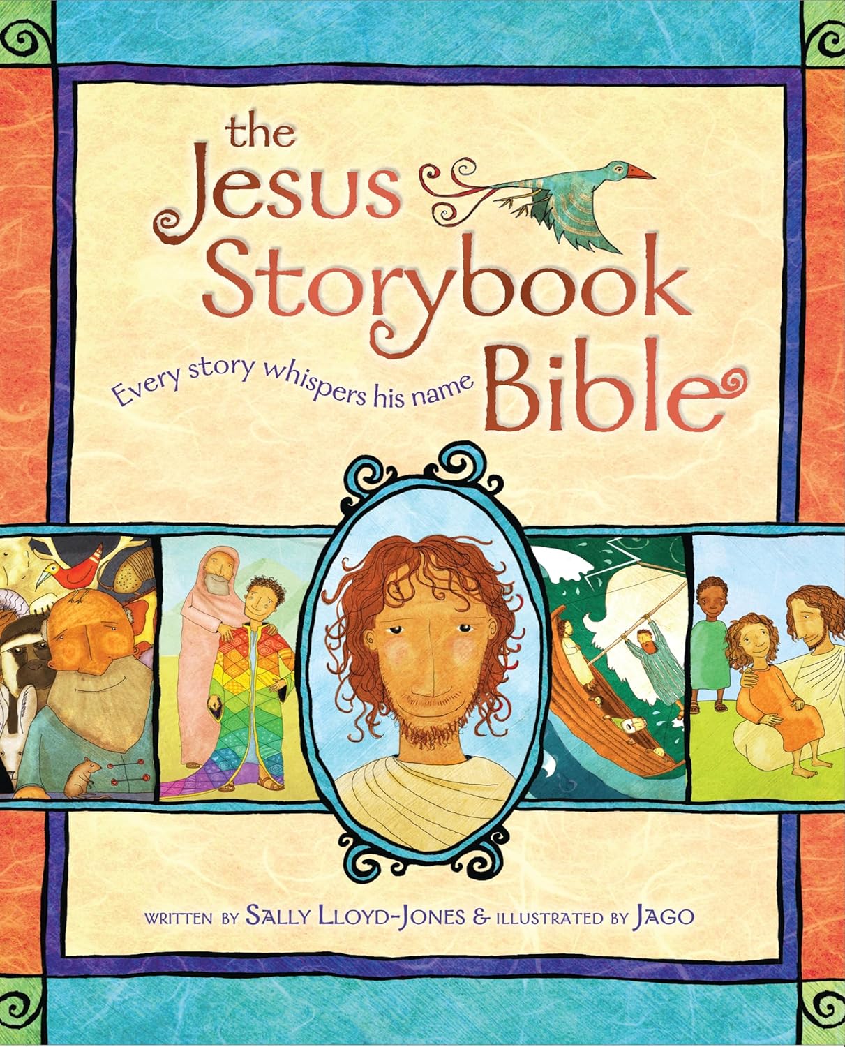 Cover of 'The Jesus Storybook Bible' with colorful illustrations and text.