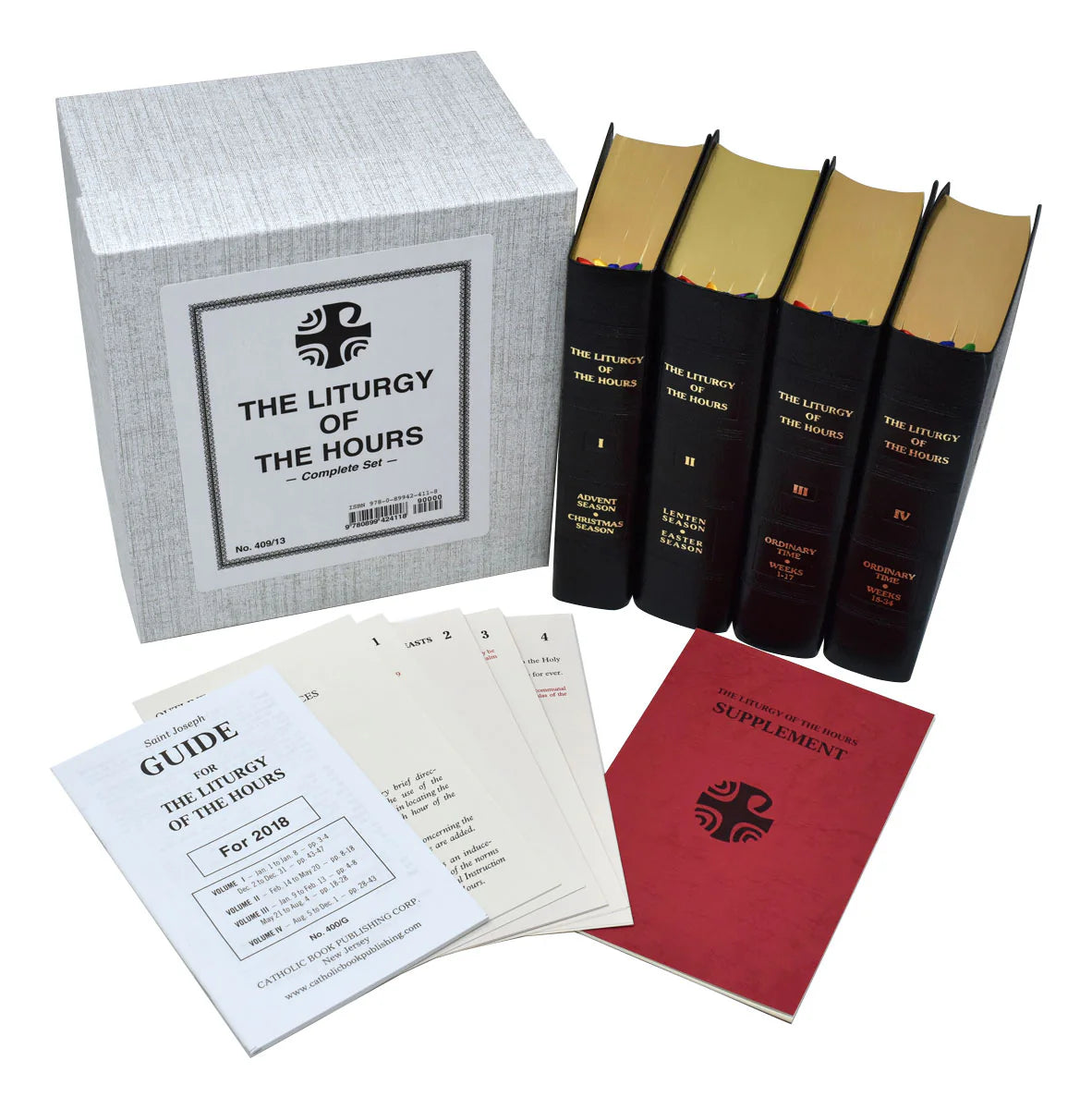 Liturgy of the Hours, Set of 4 (Black Leather)