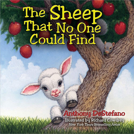 Book cover of 'The Sheep That No One Could Find' with a lamb and tree