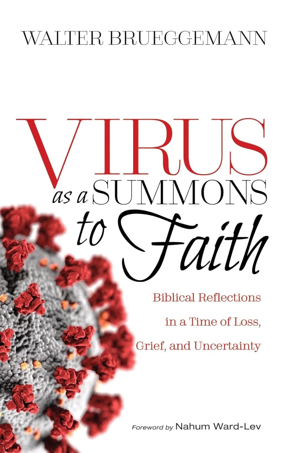 Book cover of 'Virus as a Summons to Faith' with a virus image on a white background