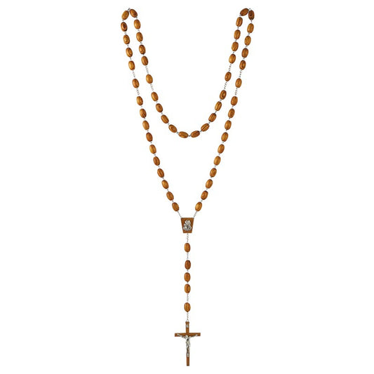 Olive Wood Finish Wall Rosary