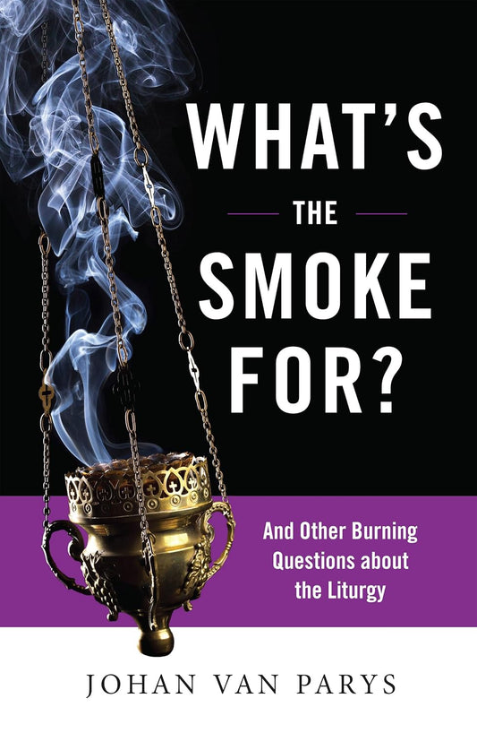 Book cover of 'What's the Smoke For?' with a smoking incense burner and text on a black and purple background.