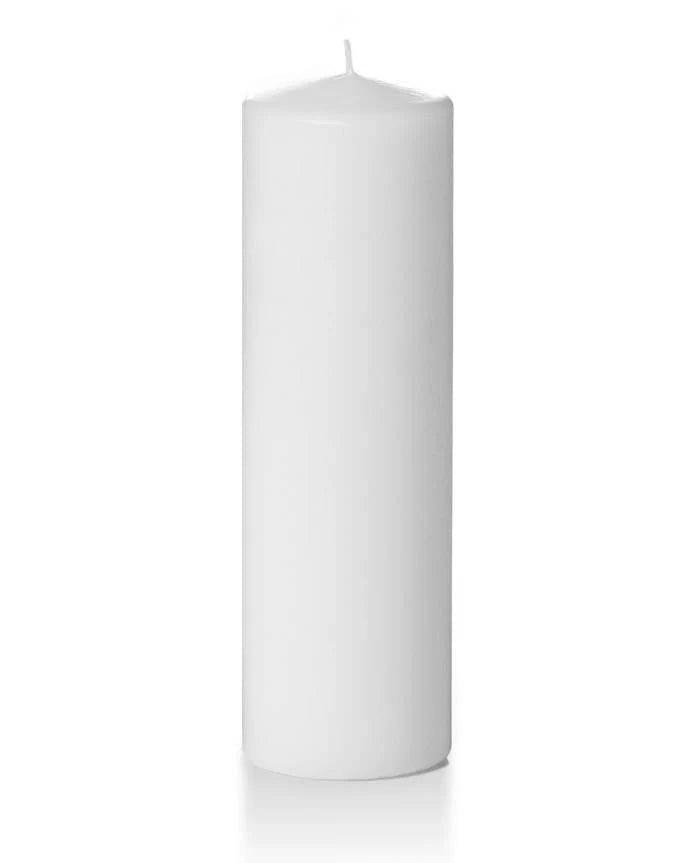White candle on a white background