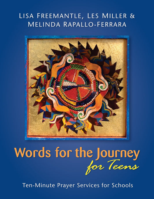 Book cover of 'Words for the Journey for Teens' with a colorful design on a blue background