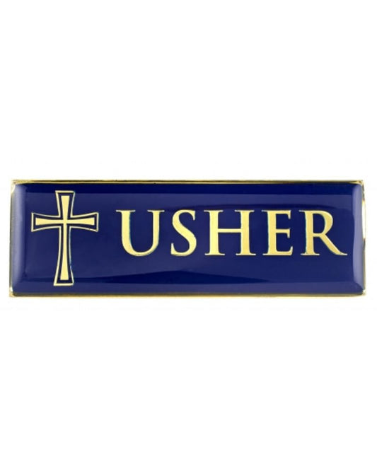 Blue Magnetic Usher Badge
