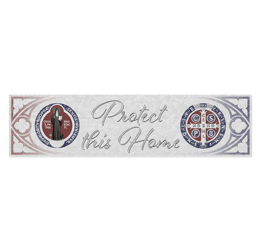 St. Benedict Wooden Door Blessing Plaque