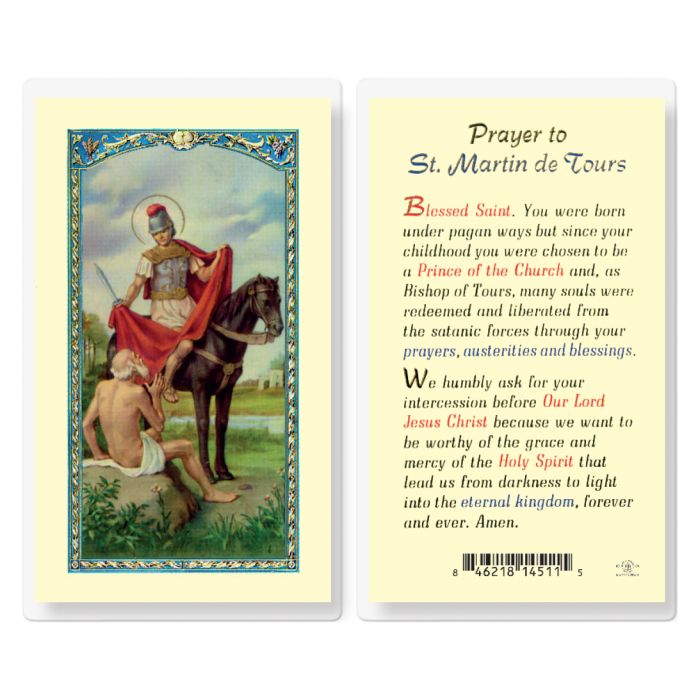 St. Martin de Tours Laminated Holy Card