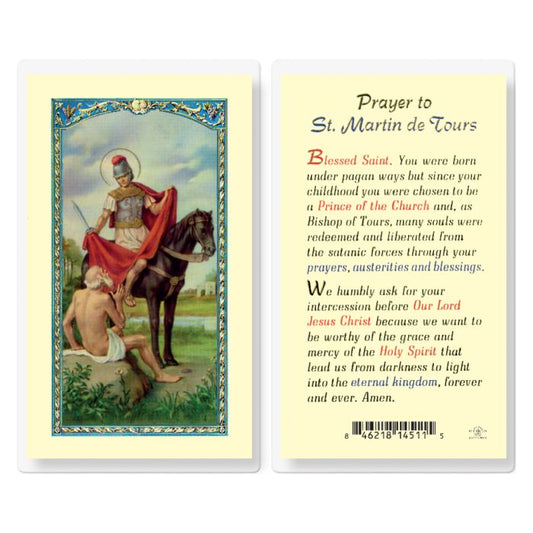 Carte pieuse plastifiée de Saint Martin de Tours