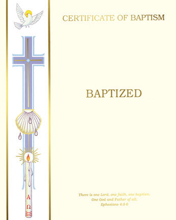 Banner Collection: Blank Baptism Certificate