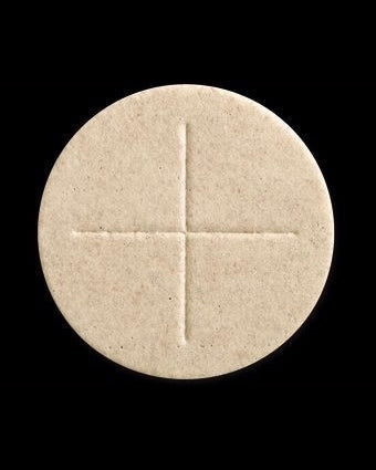 Pan de Altar: Hostia para sacerdote de 2-3/4" de trigo integral (Caja de 50)