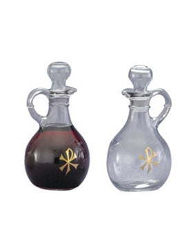 Crystal Cruets with Gold Accent 12oz