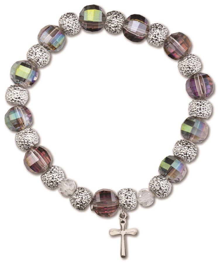 Multi-Colour Crystal Bead Stretch Bracelet