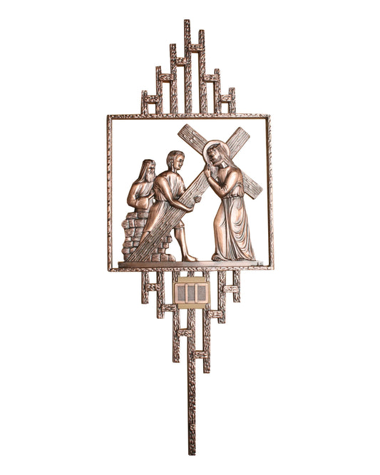Via Crucis de Bronce Sólido 29x10"