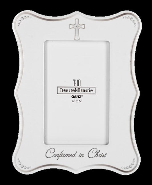 Cadre photo de confirmation blanc