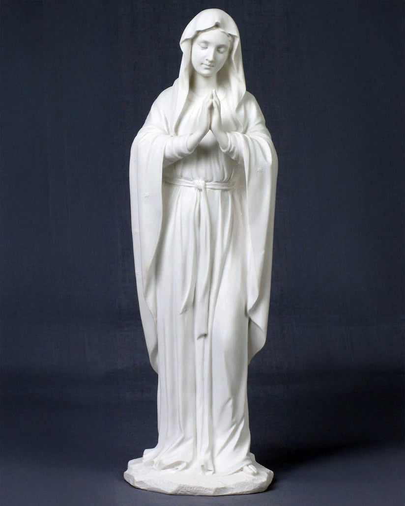 Adoring Virgin Mary Statue White 11.75"