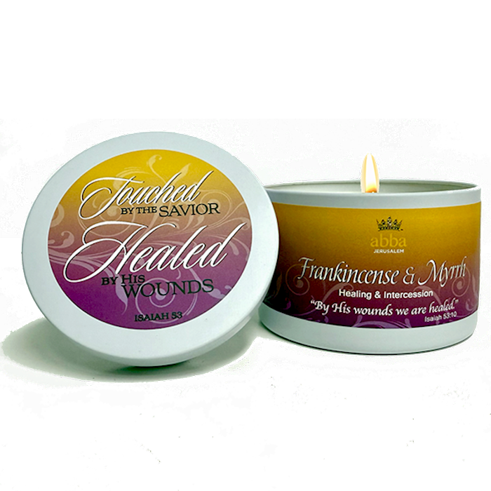 Bougie en étain encens et myrrhe