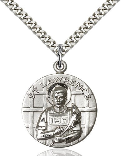 St. Lawrence Medal Sterling Silver Necklace
