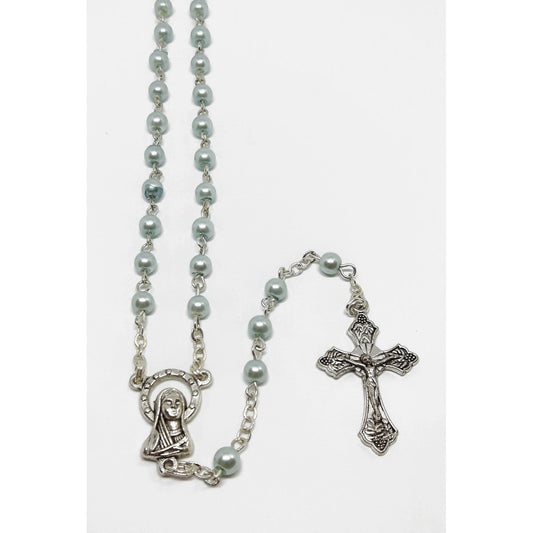 Light Blue Bead Rosary