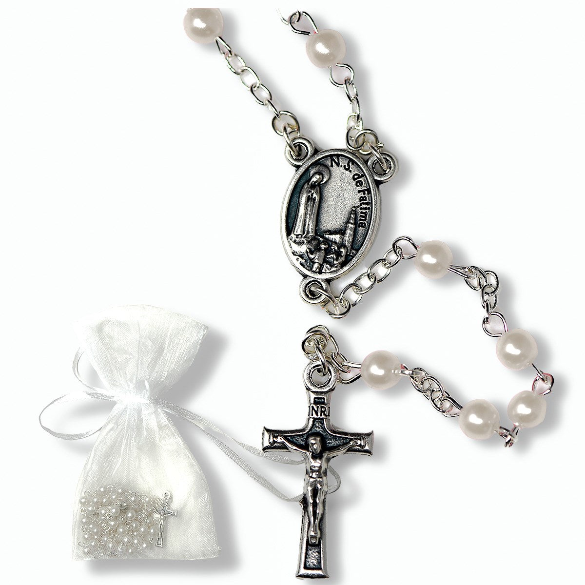White Pearl Baby Rosary