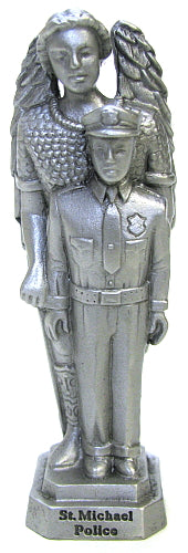 St Michael Archangel Police Statue 9cm Pewter