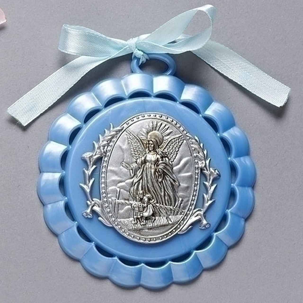 Guardian Angel Ornament & 3.5" Cross - Blue