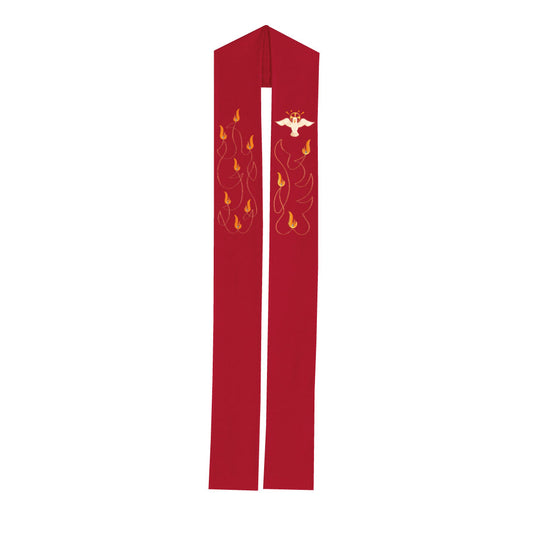 Overlay Stole Red with Holy Spirit -Clergy