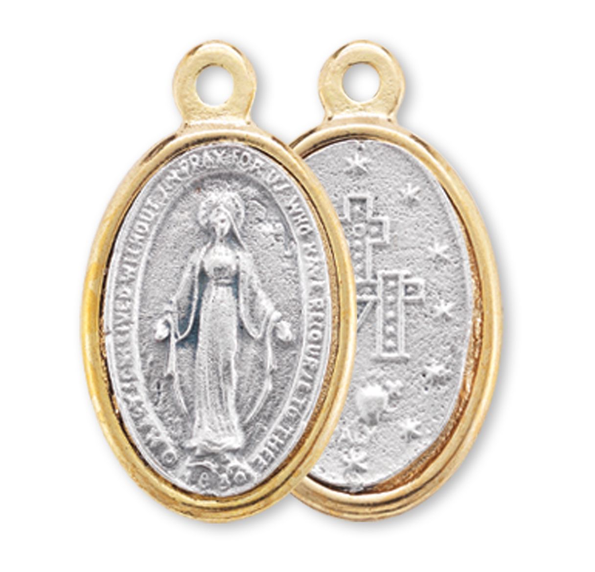 Gold-Rimmed Silver Miraculous Medal 1"