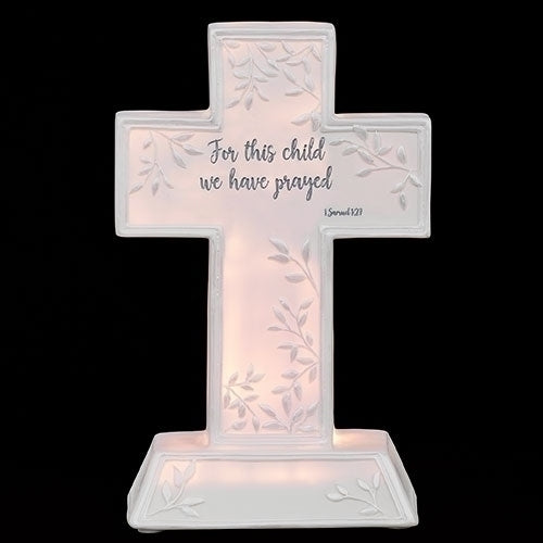 Night Light 7"H For This Child we have Prayed Cross