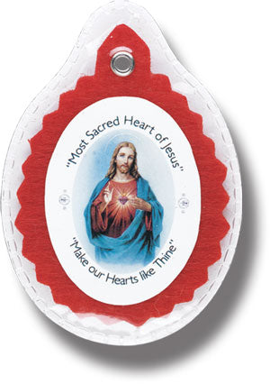 SACRED HEART BADGE with PLASTIC COVER