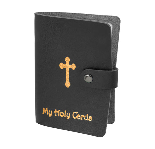 Porte-cartes pieuses en simili cuir