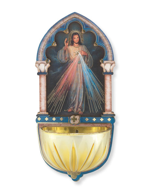 Divine Mercy Holy Water Font 5"