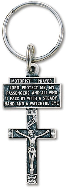 Motorist's Prayer Crucifix Key Ring